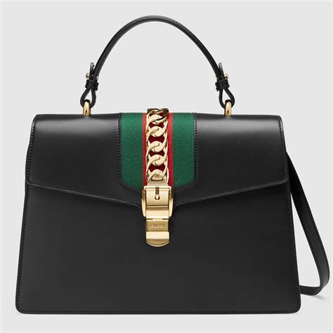 gucci sylvie bag large|Gucci sylvie top handle bag.